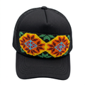 Hand-Beaded Hat – Colorful Geometric Design, Adjustable Unisex Cap