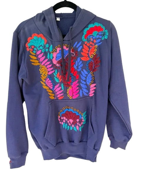 Embroidered Floral Pullover Hoodie