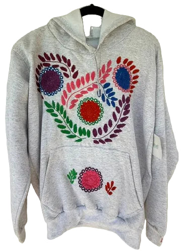 Embroidered Floral Pullover Hoodie