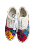 White Embroidered Floral Sneakers
