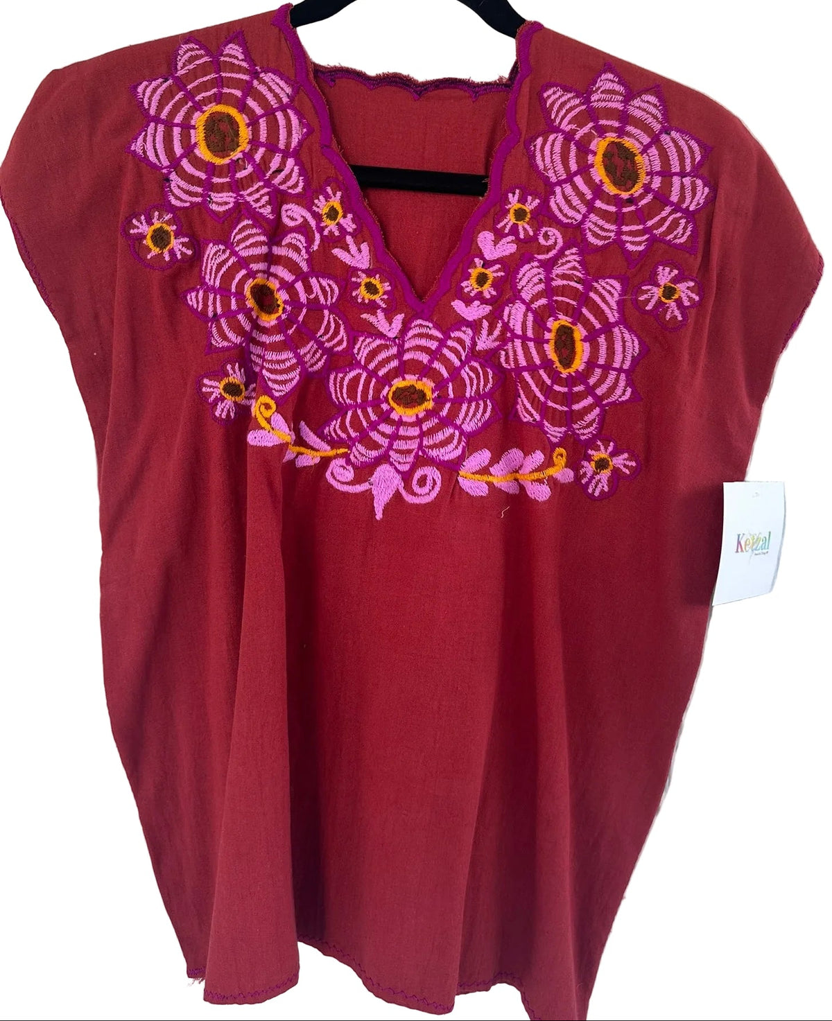 Floral Embroidered Artisan Blouse – Assorted Colors