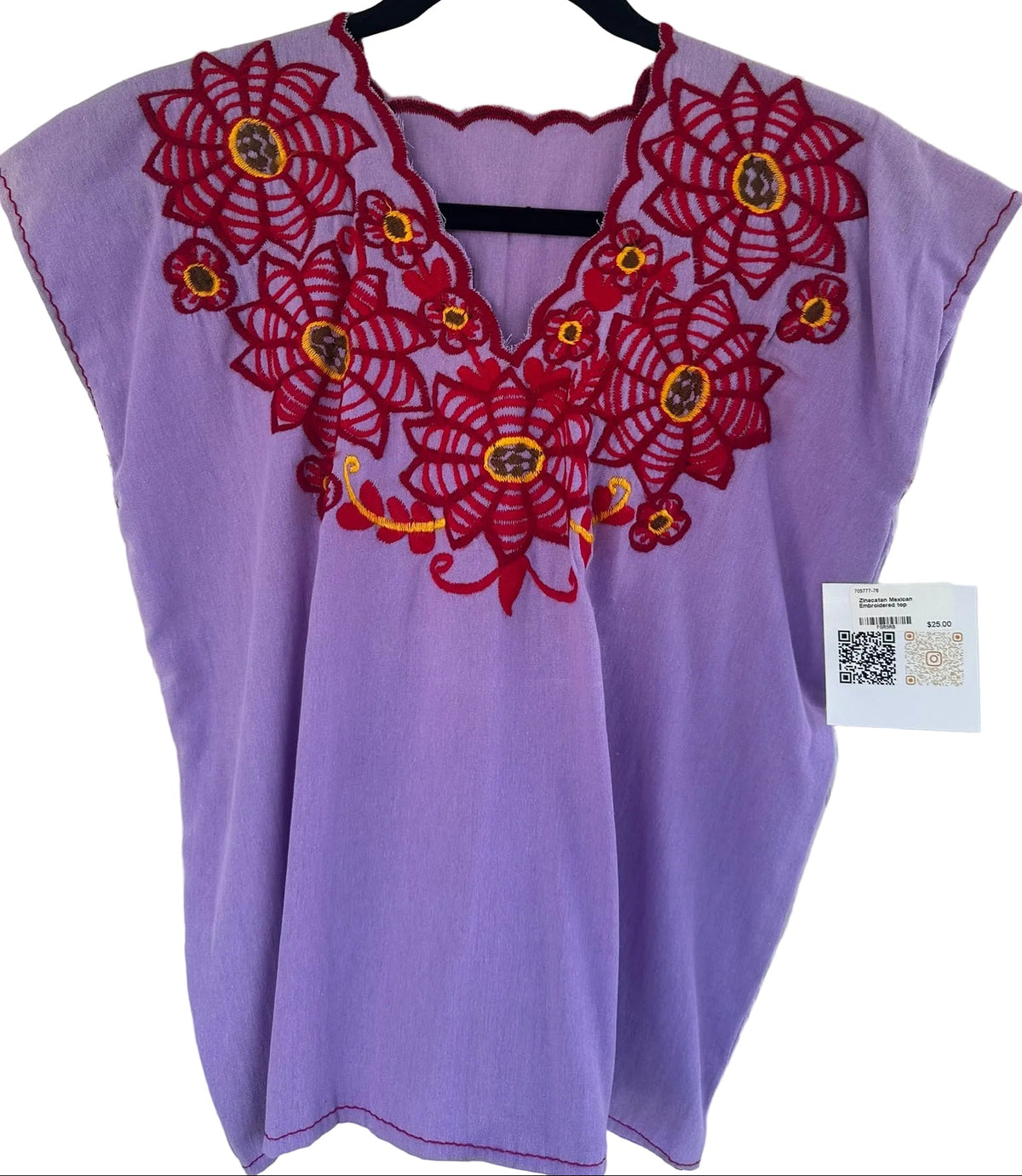 Floral Embroidered Artisan Blouse – Assorted Colors