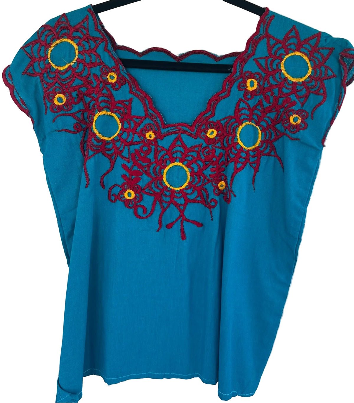 Floral Embroidered Artisan Blouse – Assorted Colors