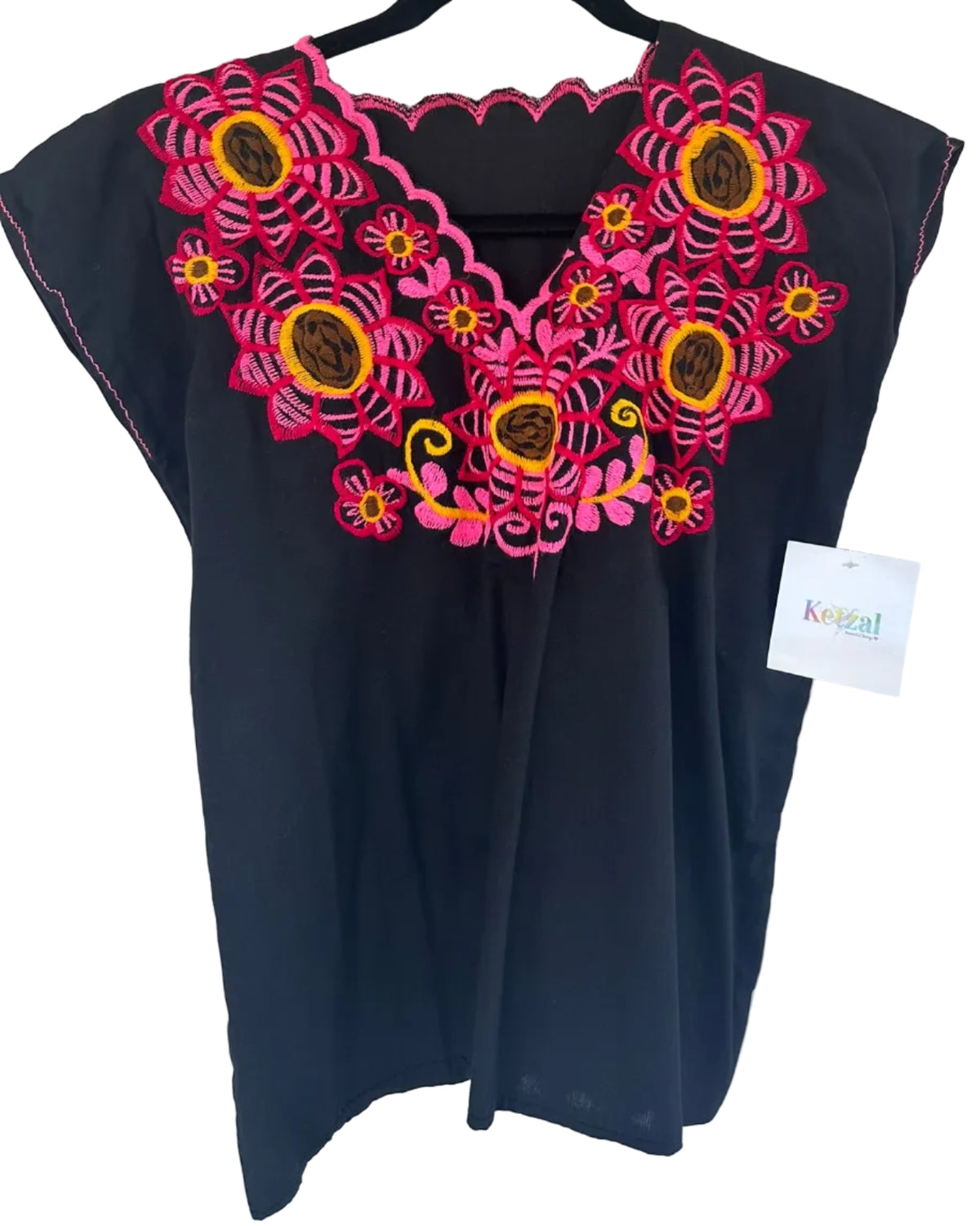 Floral Embroidered Artisan Blouse – Assorted Colors