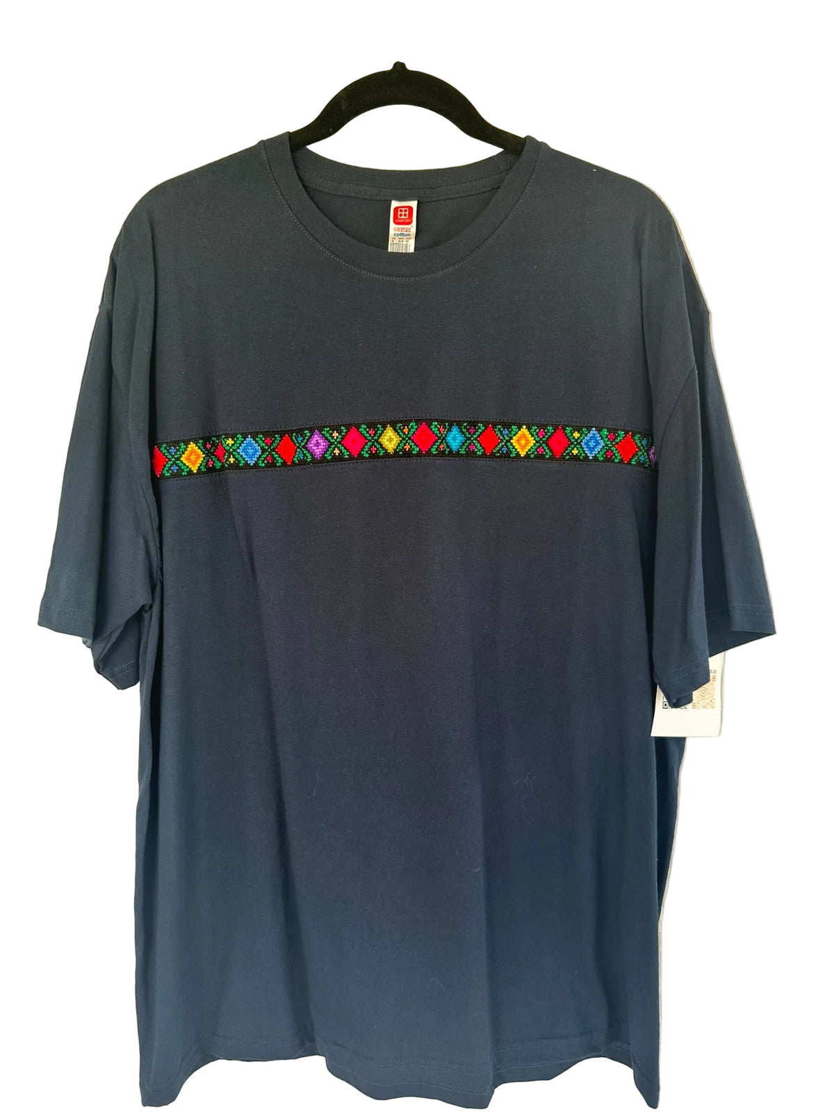 T-Shirt with Colorful Sleeve and Chest Pocket