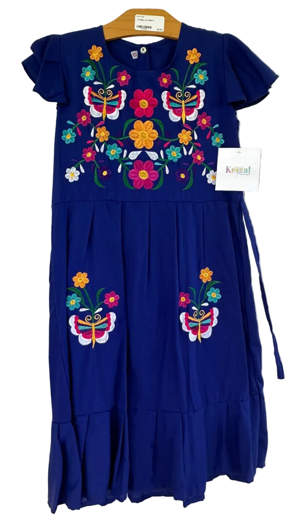 Girls’ Floral  Embroidered Dress