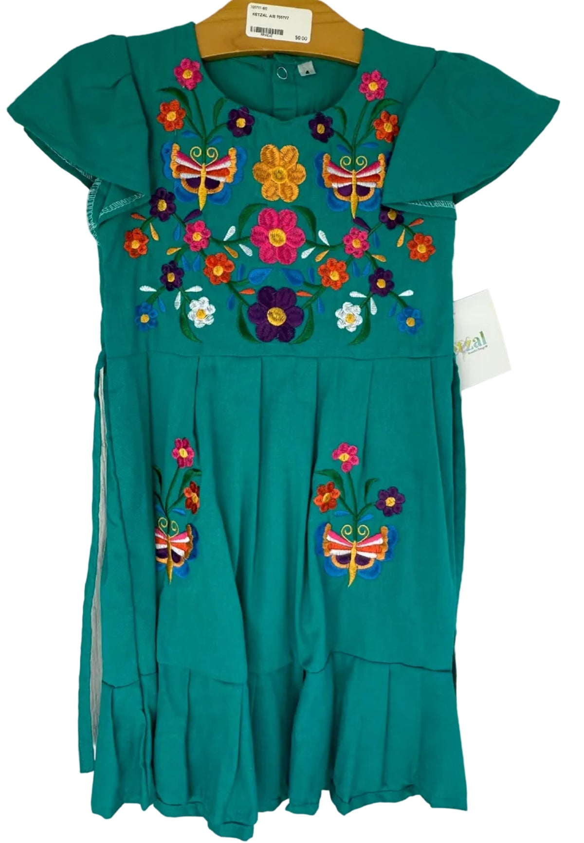 Girls’ Floral  Embroidered Dress