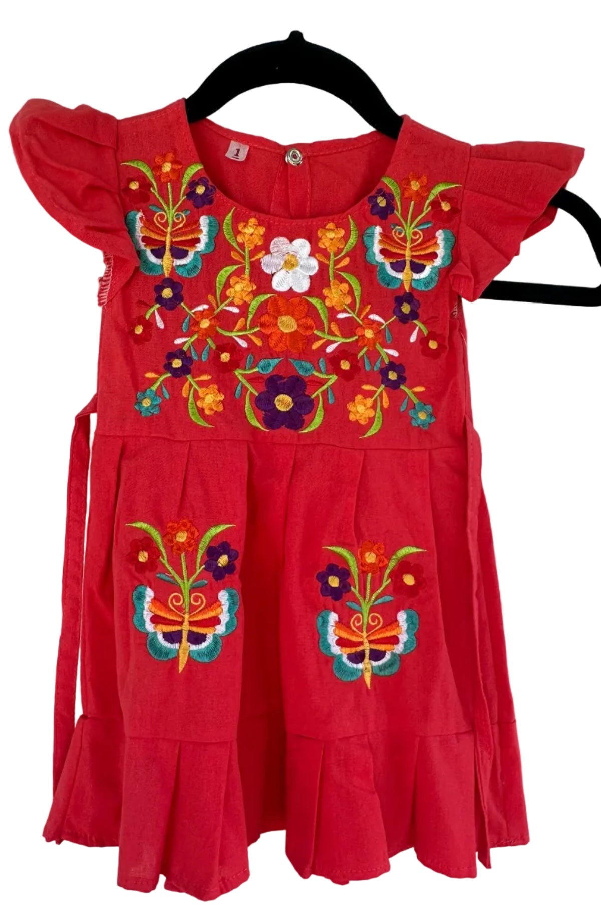 Girls’ Floral  Embroidered Dress