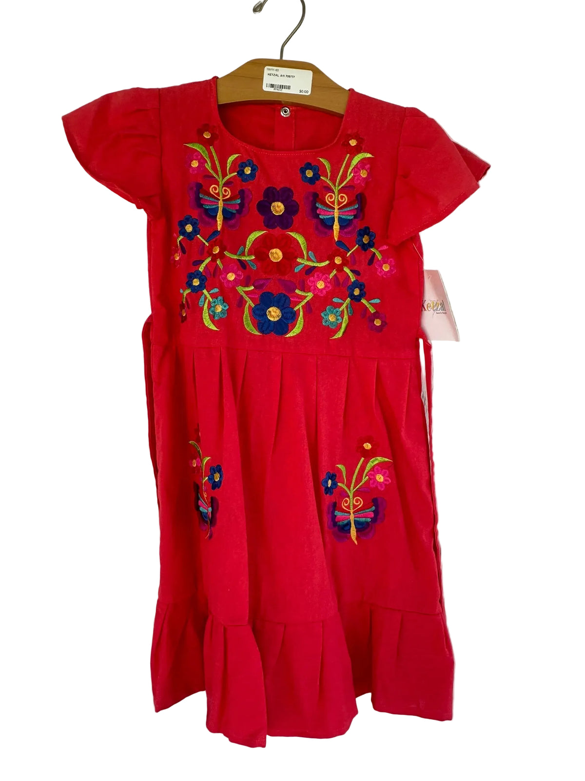 Girls’ Floral  Embroidered Dress