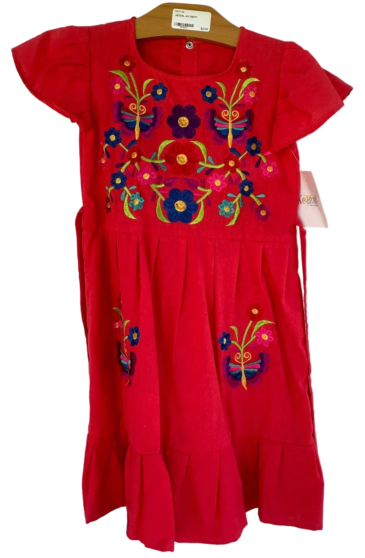 Girls’ Floral  Embroidered Dress