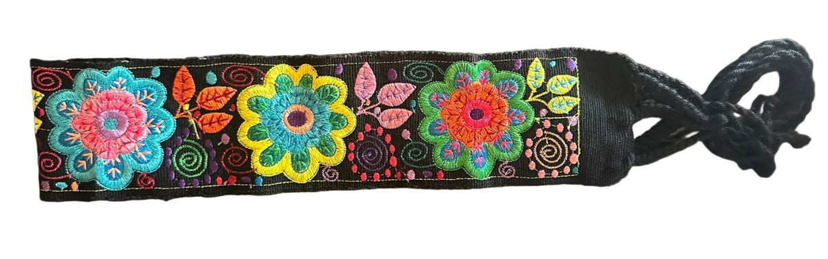 Women’s Wide Floral Embroidered Waist Belt