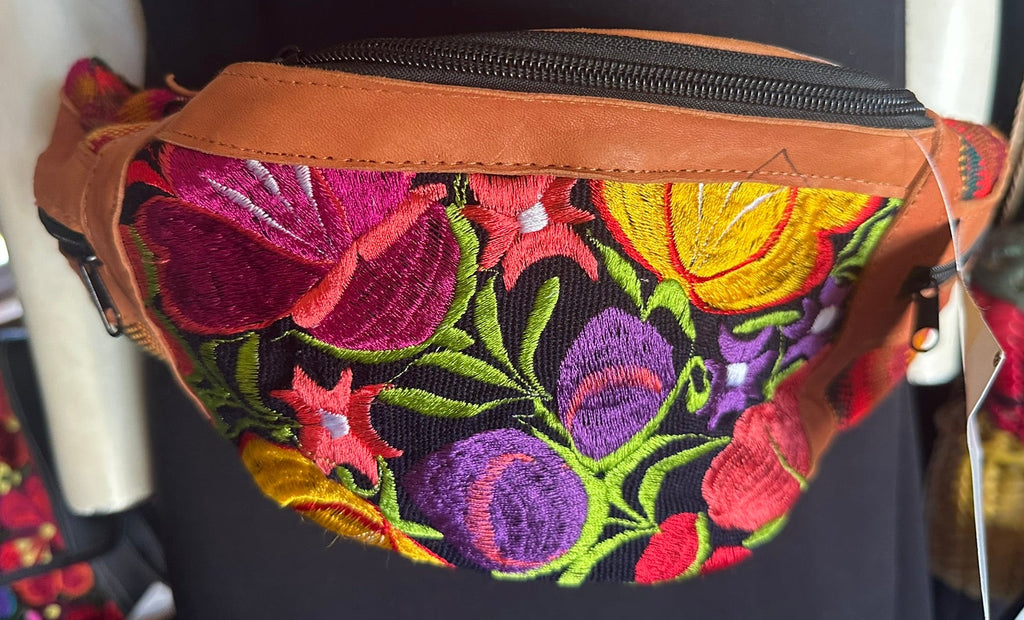 Artisan Floral Embroidered Waist Bag