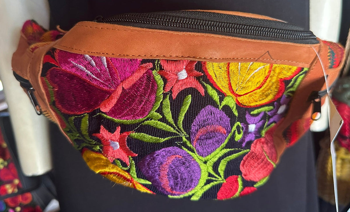 Artisan Floral Embroidered Waist Bag
