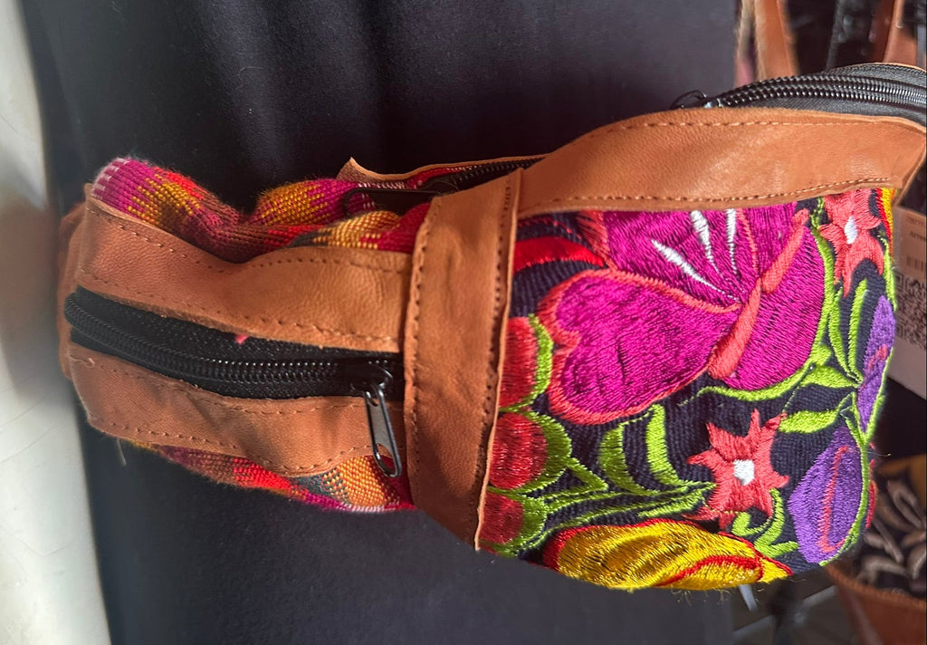 Artisan Floral Embroidered Waist Bag