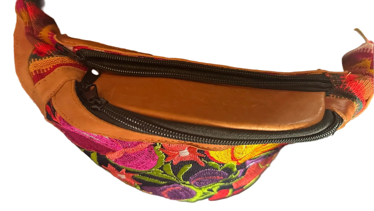 Artisan Floral Embroidered Waist Bag