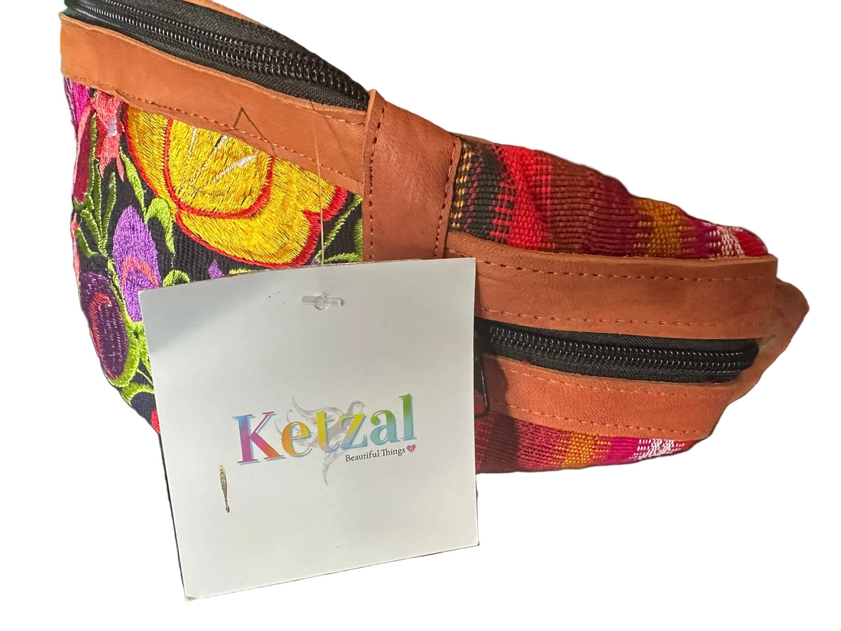 Artisan Floral Embroidered Waist Bag