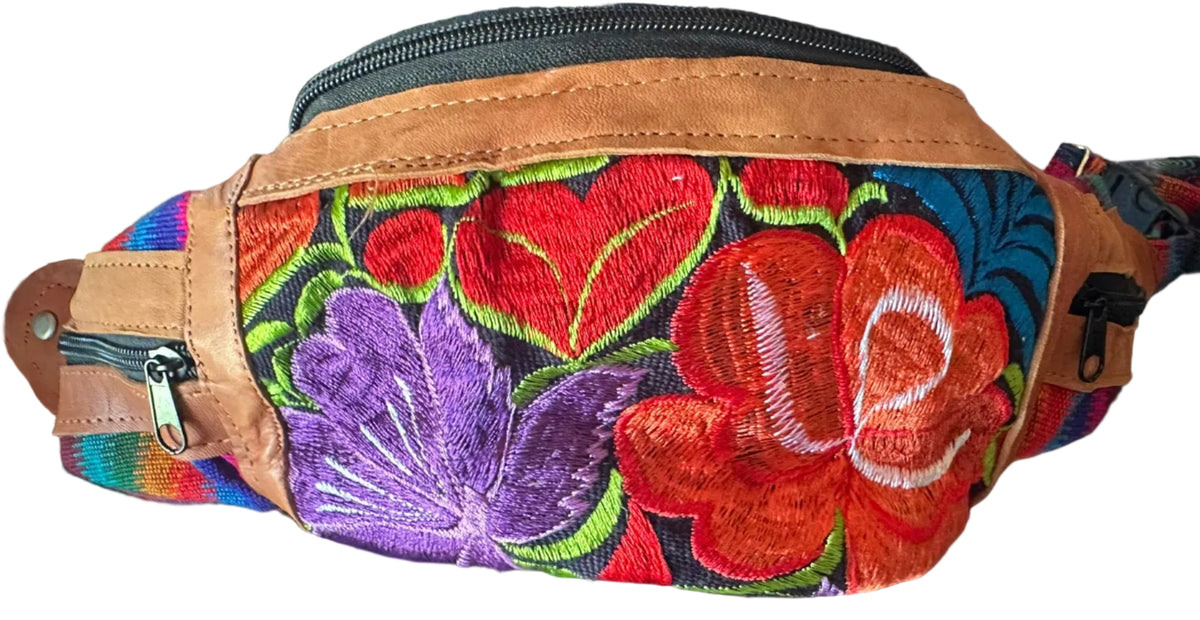 Artisan Floral Embroidered Waist Bag