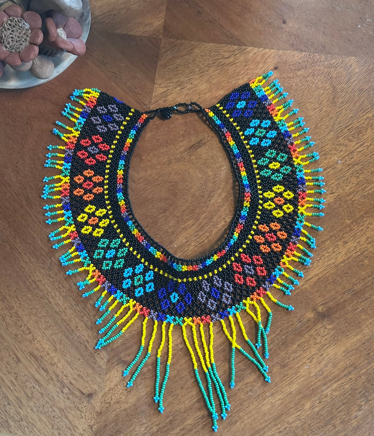 Multicolor Seed Bead Statement Necklace