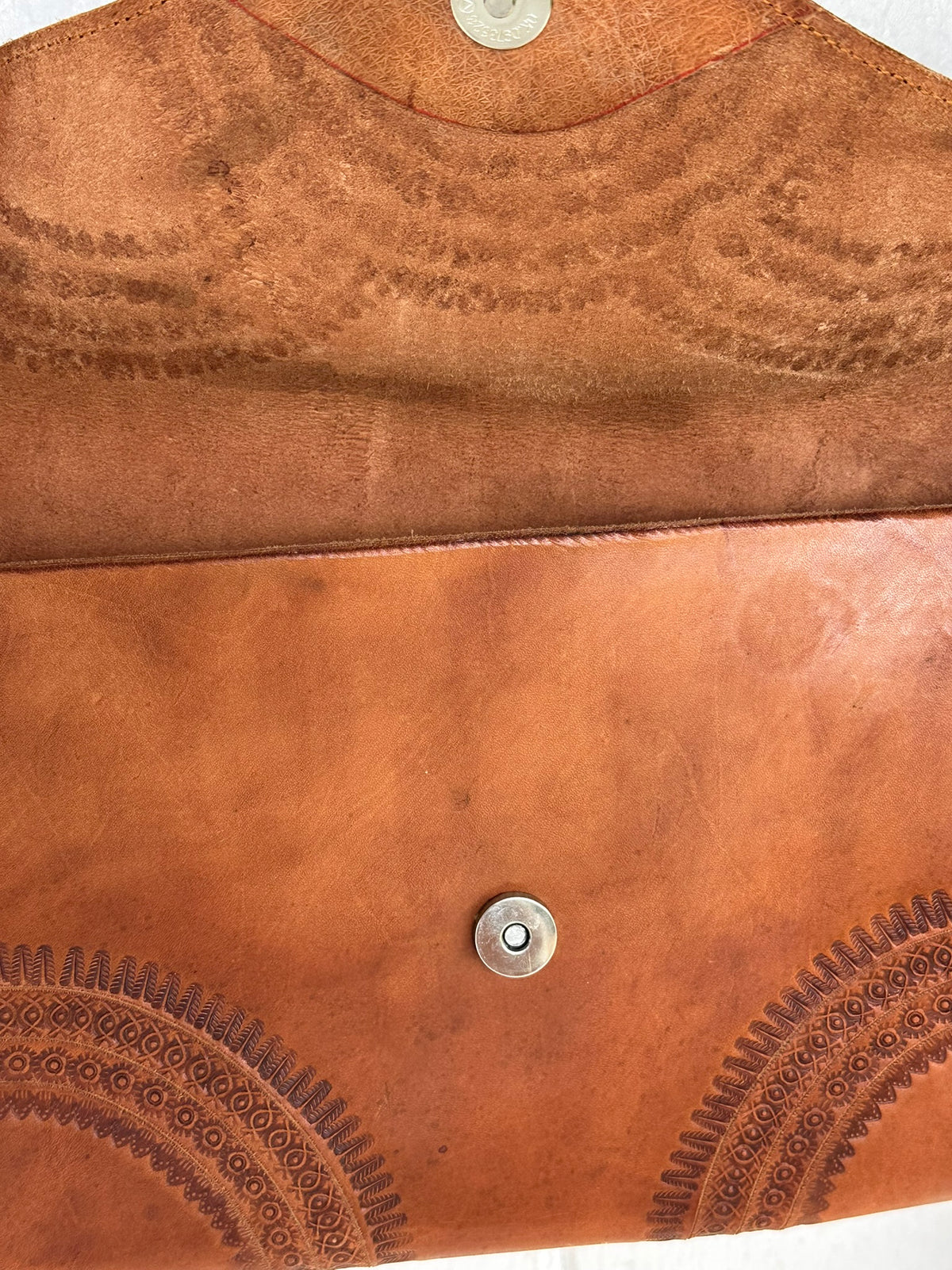 Boho Tooled Leather Crossbody Bag
