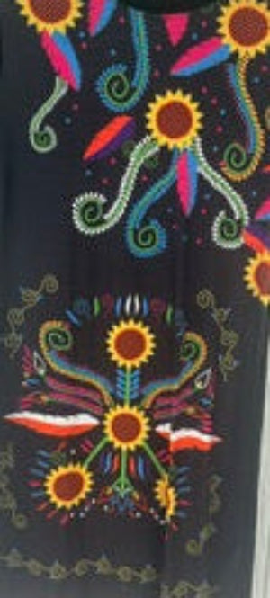 Women’s Black Floral Short Sleeve T-Shirt Dress