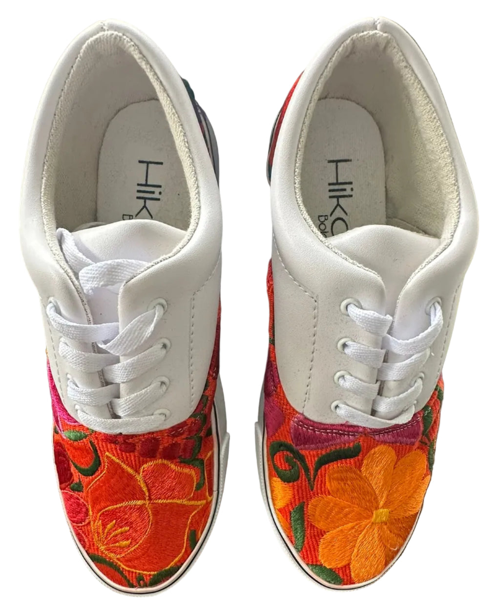 White Embroidered Floral Sneakers