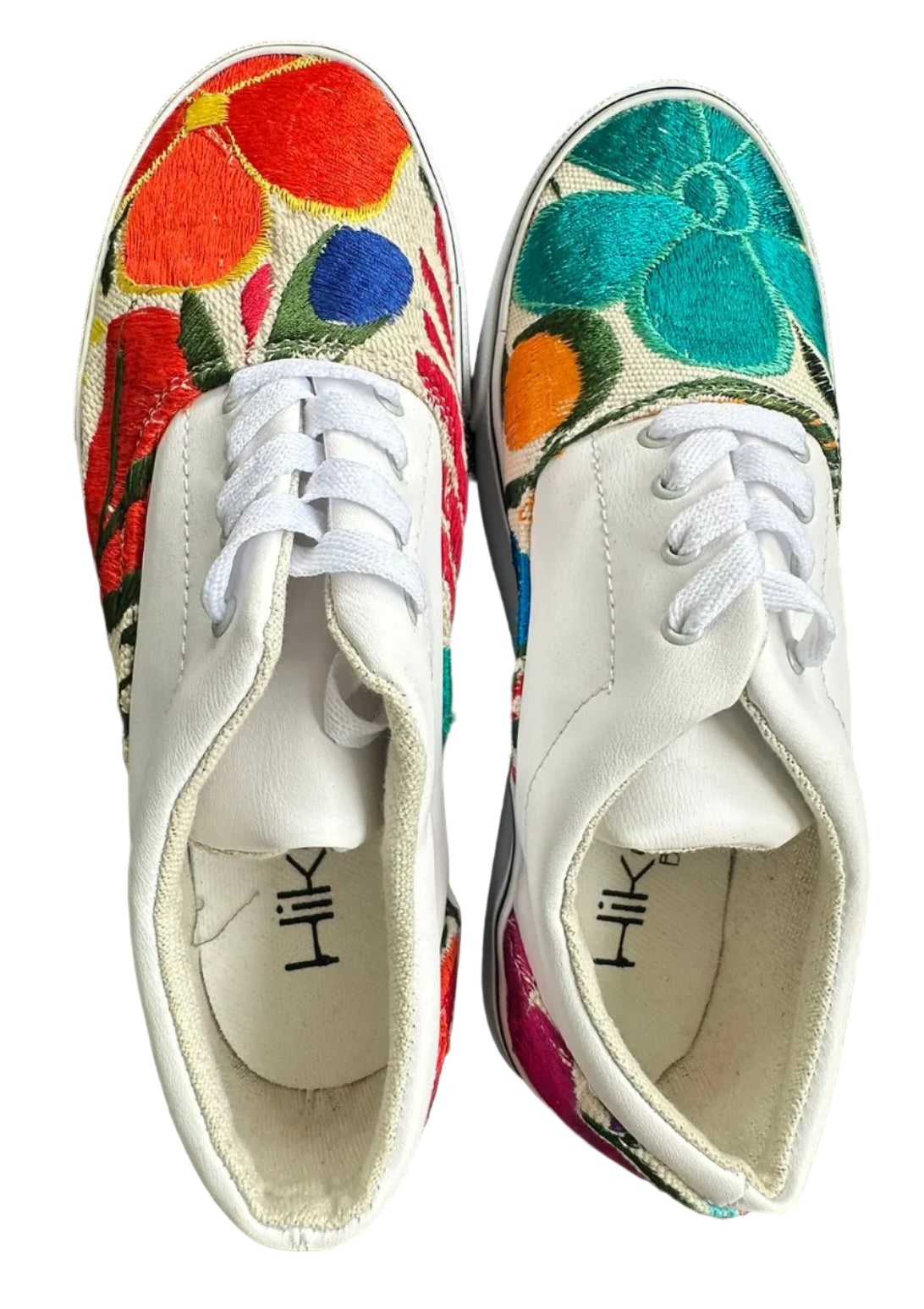 White Embroidered Floral Sneakers