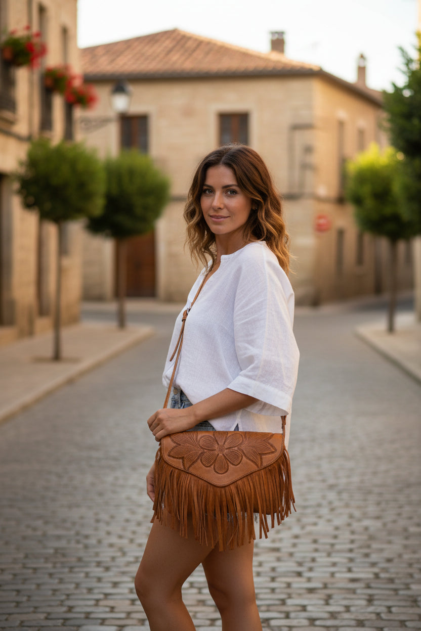 Fringe shoulder bag