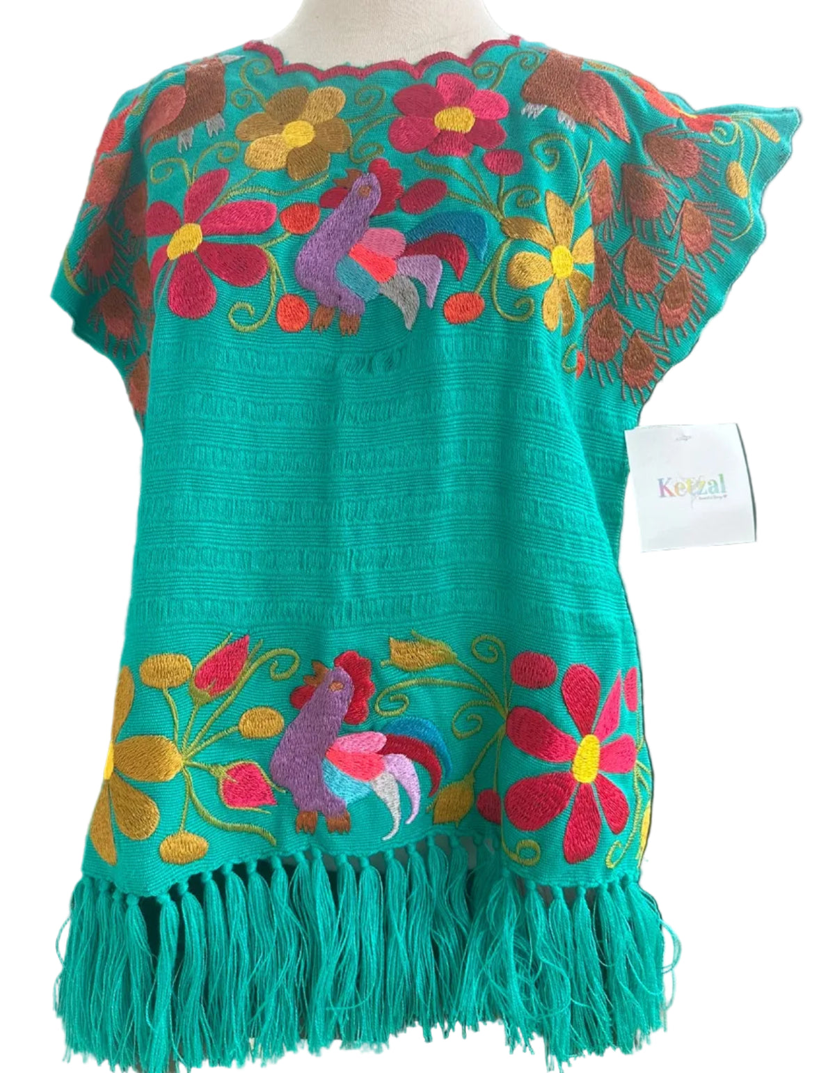 Women’s Embroidered Tunic Top – Colorful Floral