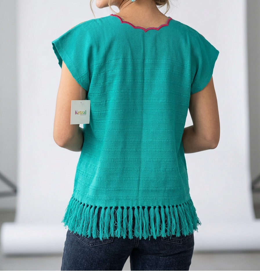 Women’s Embroidered Tunic Top – Colorful Floral