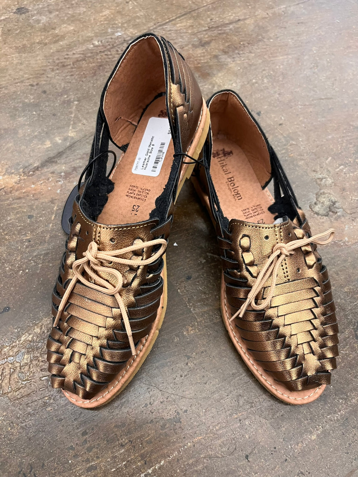 Mexican Golden Ember Handwoven Leather Huarache Women's