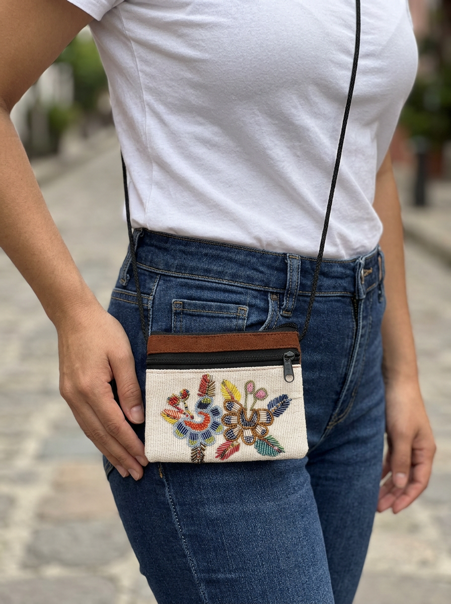 Mini  Beaded Crossbody Bag – 5 × 4 Inches