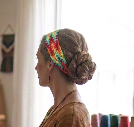 Woven Boho Headband with Elastic Back
